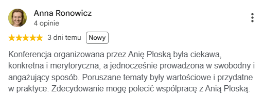 anna ronowicz opinia google