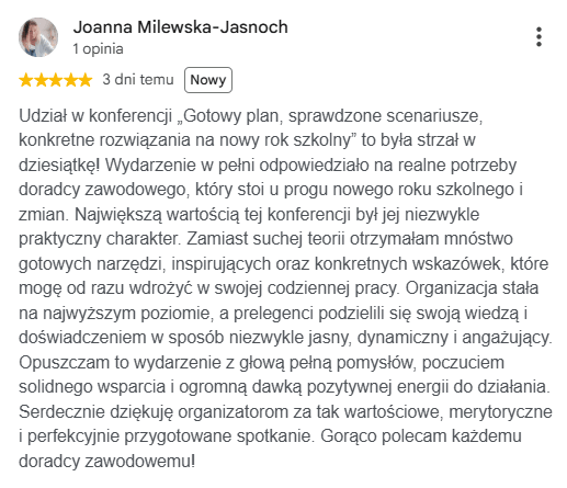 joanna milewska opinia google